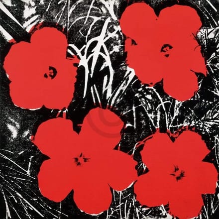 Kunstdruk Andy Warhol - Flowers Red 1964 91x91cm