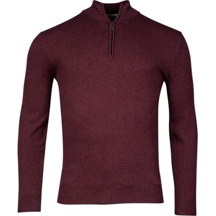 Baileys Trui Pima Cotton Halfzip Single Knit Bordeaux / male