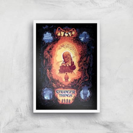 Stranger Things x Alex Hovey Vecna Illustration Giclee Art Print - A2 - White Frame