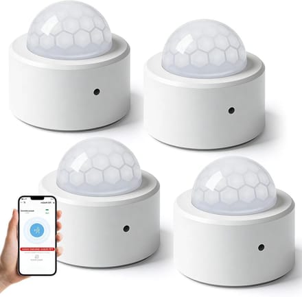 Slimme bewegingsmelders - PIR sensoren - Huisbeveiliging - Realtime app meldingen - 4 stuks - Wit