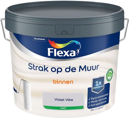 Flexa - Strak Op De Muur Binnen Mat - Violet Vibe - Mengverf - 10 L