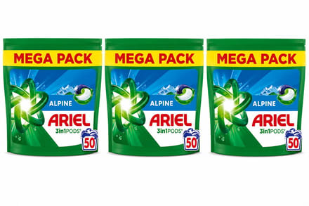 Ariel 3-in-1 Pods - Alpine - 50 pods x 3 packs 150 pds