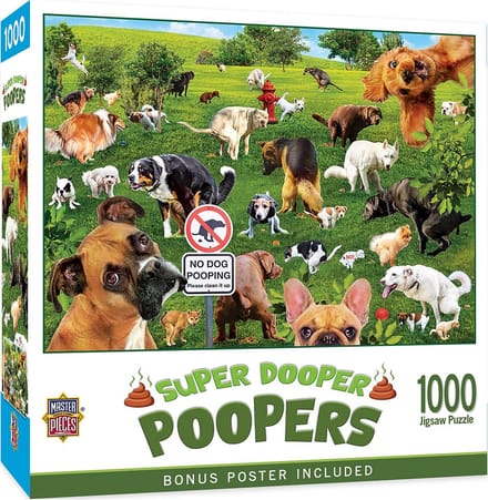 Grappige en Uitdagende Puzzel 1000 Stukjes - Honden in het Park Sc ant