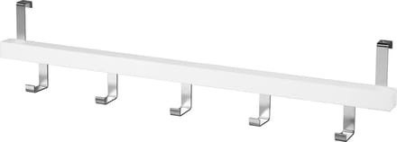 Livarno Home Deurkapstok - 5 Haken van RVS - Wit - 60 x 3 cm