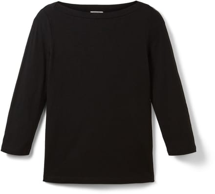 Tom Tailor - Katoenen T-shirt met 3/4-mouwen - Maat L - deep black