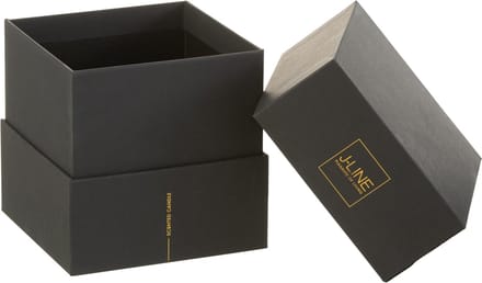J-Line geurkaars Noa - Spicy Twilight - glas - zwart - small - 35U