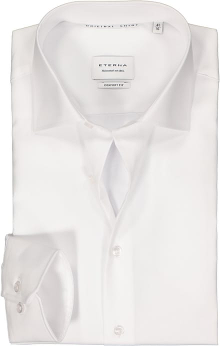 ETERNA comfort fit overhemd - popeline - wit - Strijkvrij - Boordmaat: 39 (EU maat: M)