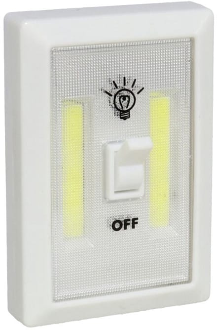Gerimport Kastlamp - schakelaar - LED lampen - wit - 7.5 x 11 cm