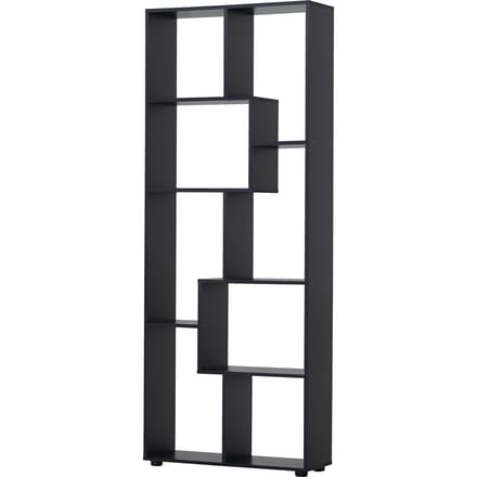 HOMCOM bibliotheekplank Zig zag eigentijds design 70L x 24l x 178H cm spaanplaat zwart