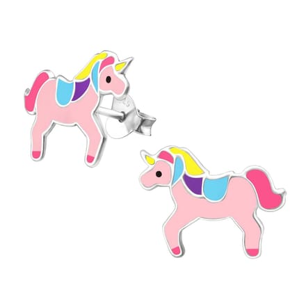 Montebello Oorbellen Bea Pink - 925 Zilver E-Coating - Eenhoorn - 15x11mm