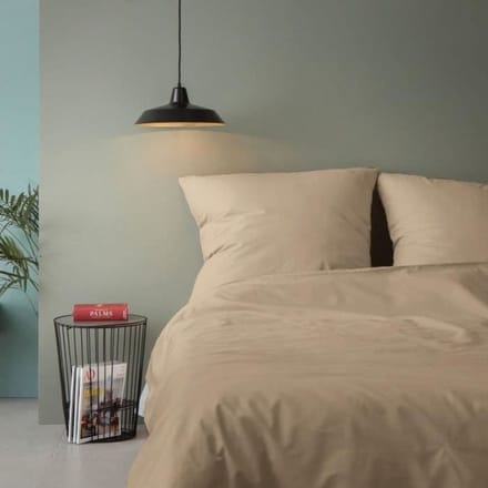 Parure de lit - 1 housse de couette 220 x 240 cm + 2 taies d'oreiller 60 x 60 cm - 100% coton renforcé - Beige
