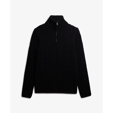 Superdry Half Zip Pullover Jacob Cable Navy - Maat M - Heren - Schipperstrui