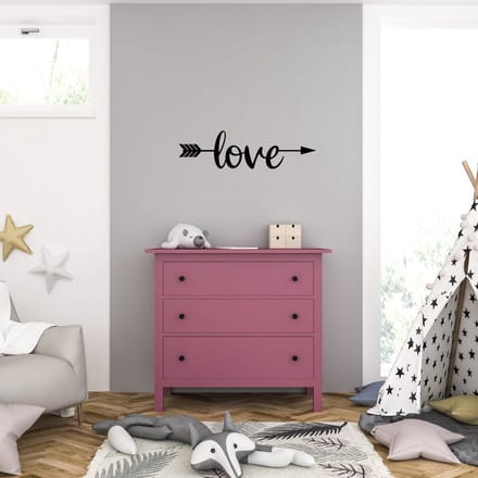 Muursticker - Love - 40,6 x 145,6 - Zwart