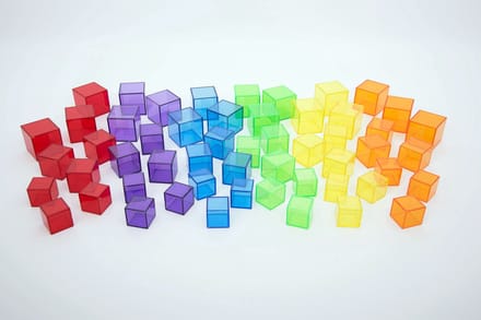 Transparante Gekleurde Kubussen - Set van 54