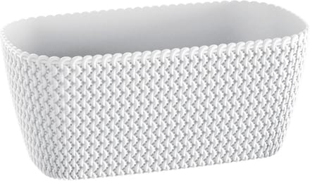 Prosperplast Plantenbak Splofy - wit - voor buiten - 40 x 18 x 14 cm - buiten - kunststof