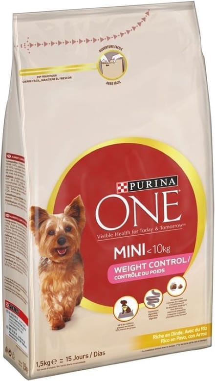 PURINA ONE hond mini gewicht control- kalkoen 1,5kg