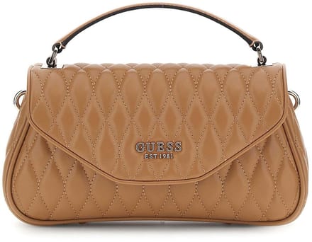 GUESS schoudertas handtas Valla Top Handle Flap Bag Beige Lichtbruin