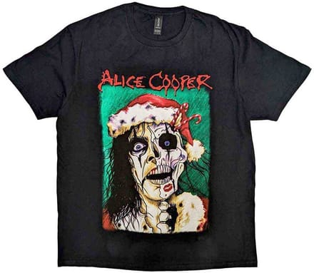 Alice Cooper - Xmas Card Heren Tshirt - M - Zwart