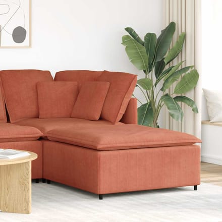 vidaXL Modulaire bank voetenbank module rood oranje 100x100x48 cm