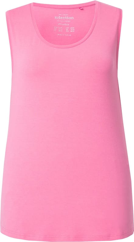 Ulla Popken - Dames - top stretch zijsplitten crêpe kwaliteit selection - Roze - Maat 58+