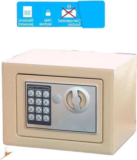 Digitale Kluis - Stalen Kluis Mini - Geld Opslag - Wrik Deur Anti-wrik - 17x17x23cm - Goud