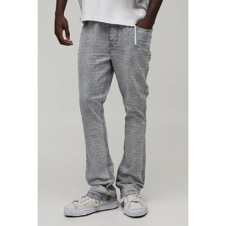 Gelaagde Skinny Uitlopende Distressed Jeans | Grey | Size 28