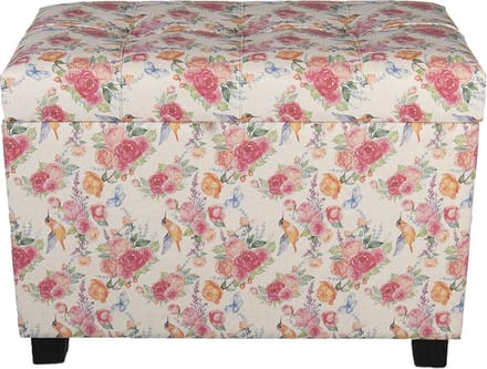 Clayre & Eef Poef 60x36x43 cm Roze Hout