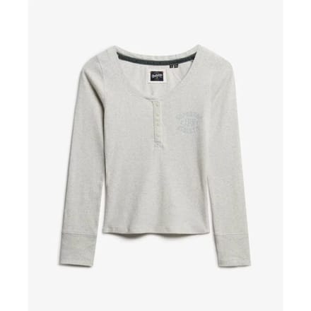 Dames T-shirt met lange mouwen en knopen Superdry Athletic