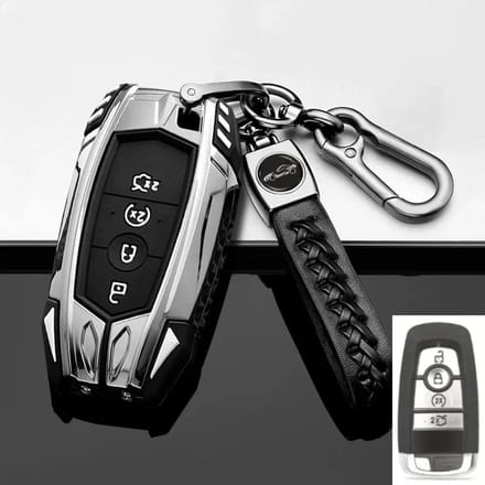 Zinklegering Auto Afstandsbediening Sleutel Case Voor Ford Ranger Wildtrak Afstandsbediening Protector Voor Ford Ranger Wildtrak Sleutel Cover Accessoires gray
