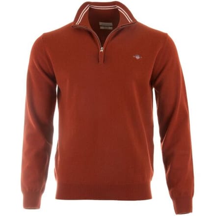 Gant Trui Superfijne Lamswol Half-Zip Iron Red / male