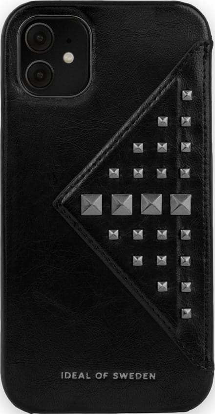 iDeal of Sweden Statement Case Flap Pocket voor iPhone 11/XR Beatstuds Glossy Black - Flap Pocket