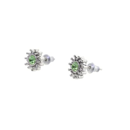Behave - Oorbel steker vintage groen accent romantisch 1 cm