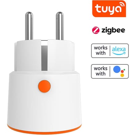 Tuya ZigBee 16A prise ue intelligente, tension de courant en temps réel, mesure de puissance, compte à rebours EU Plug multicolore