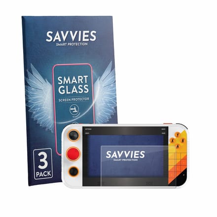 3 Stuks Savvies Screenprotector - geschikt voor My Arcade Atari Gamestation Go Portable - beschermfolie glas transparant