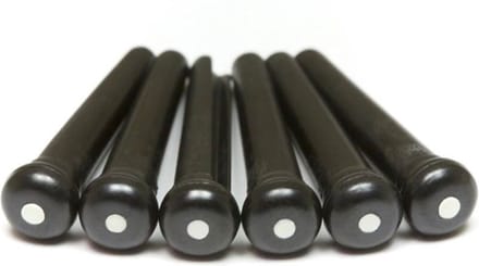 Graph Tech PP-2122-00 Traditionele Brugpinnen met Witte Inleg - Set van 6 zwart