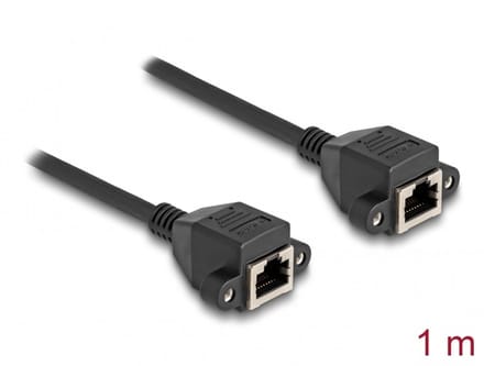 Delock 80199 RJ50 Netwerkkabel, patchkabel Kabel S/FTP 1.00 m Zwart Afgeschermd 1 stuk(s)