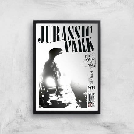 Jurassic Park Life Finds A Way Giclee Art Print - A3 - Black Frame