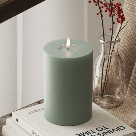 Deluxe Homeart - Led Kaars SalieGroen 10 x 15 cm