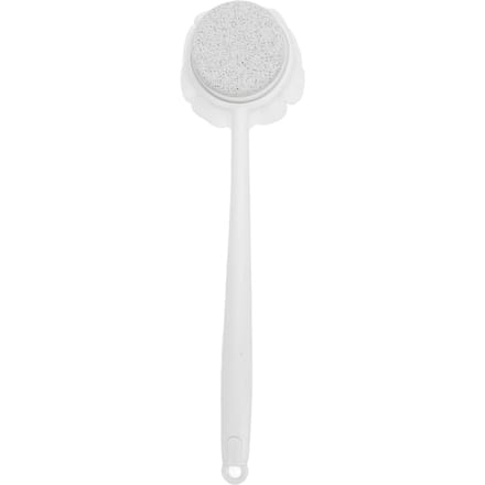 14.57in Douche Lichaamsborstel Badschrobber Puimsteen en Doucheborstel met Lange Steel white