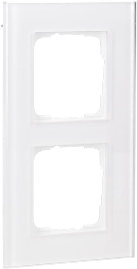Frame Dubbele Wandschakelaar - Afdekraam Dubbel - Woonkamer Inrichting - Uitwisselbaar Mat - 16.6 x 9.5 cm - Wit