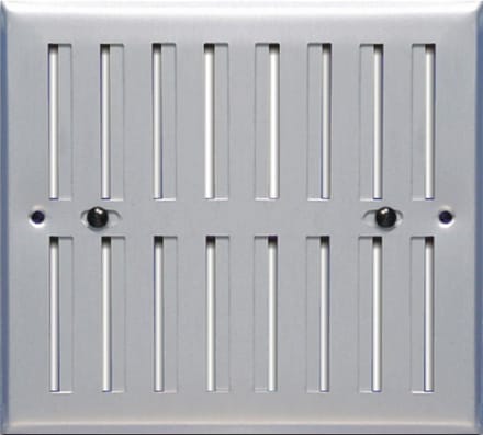Verstelbaar rechthoekig ventilatierooster - geanodiseerd aluminium - 190x168 mm