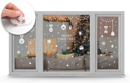 Q2P - Kerst Raamstickers - Xmas - Wit - Raamdecoratie - Stickers - Raamversiering - Kerst – 118 Stuks