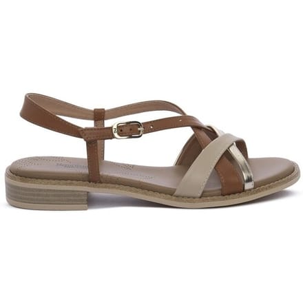 Nero Giardini - E615890D - Platte sandalenDames Sandalen - Kleur: Wit/beige - Maat: 37