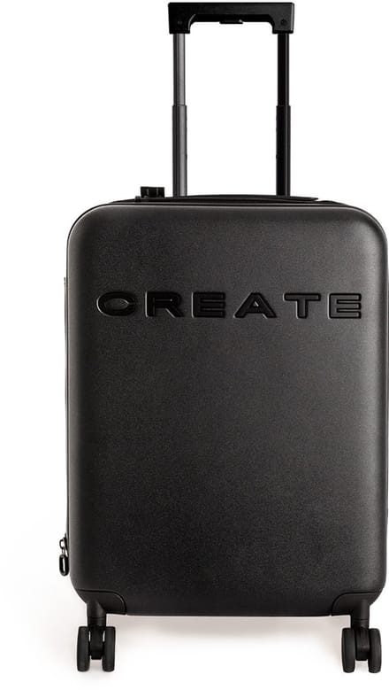 CREATE - Opvouwbare harde handbagagekoffer van polycarbonaat met TSA-slot en multidirectionele wielen - Zwart - LUGGAGE STUDIO FOLDABLE