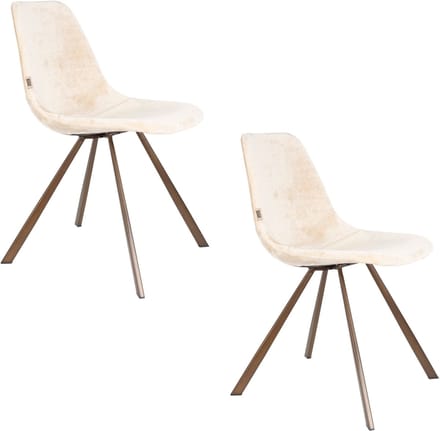 Dutchbone Franky Eetkamerstoelen Beige - Set van 2