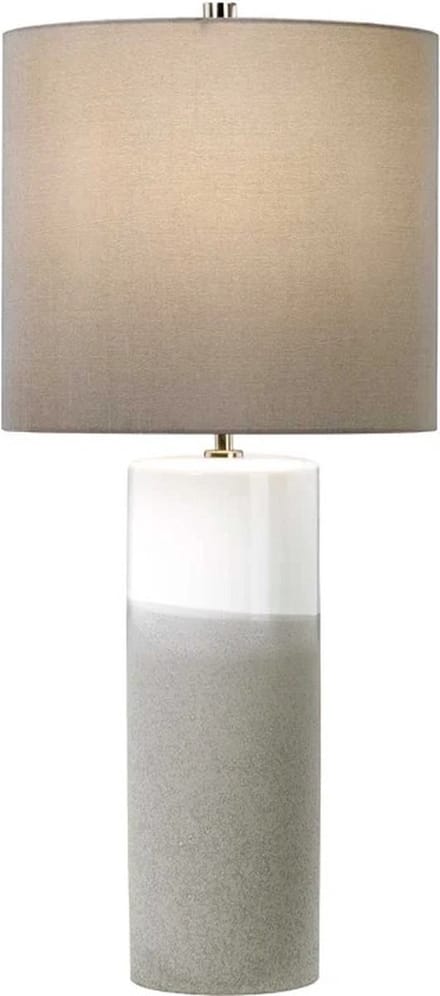 Elstead Lighting LED Tafellamp Fulwell | 1X E27 Max 60W | White Gloss and Matt Grey, Dark Grey Shade.