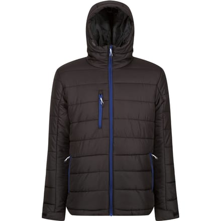 Regatta Heren Navigate Thermische Hooded Jacket (Zwart/Nieuw Royal)