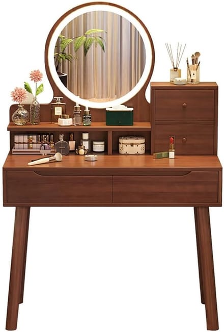 Verlicht Kaptafel - Make-up Bureau - Snel Klaarmaken - Drie Kleuren LED - 60 cm Breed - Mat Wit