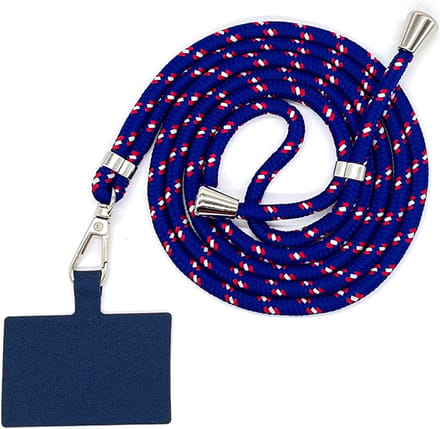Universele verstelbare telefoonkoord - blauw / rood - 150 cm