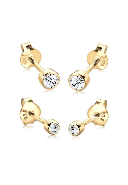 Elli Oorbellen Verguld 925 sterling zilver Kristal